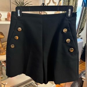 Zara high waist shorts with gold buttons